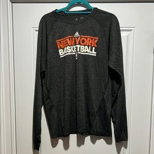 Adidas New York Basketball Men's Black Long Sleeve Shirt Medium